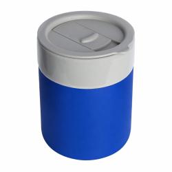 Кружка кермическая Silvia с силиконовой манжетой, серая-синяя