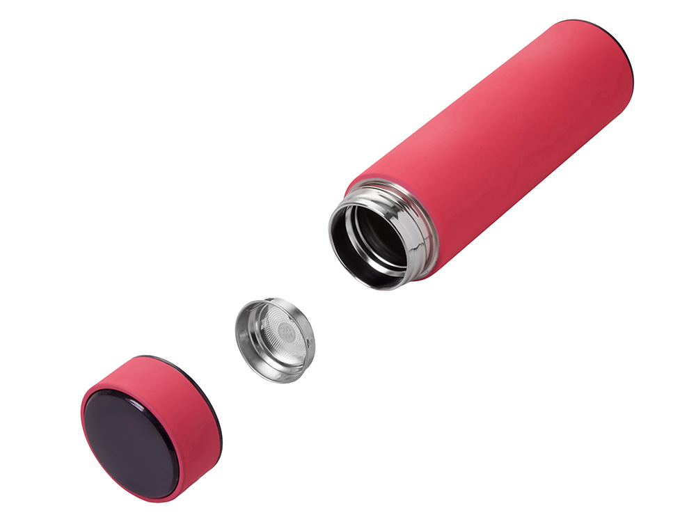 Термос FAMILY MARK LED, soft touch (Фуксия)