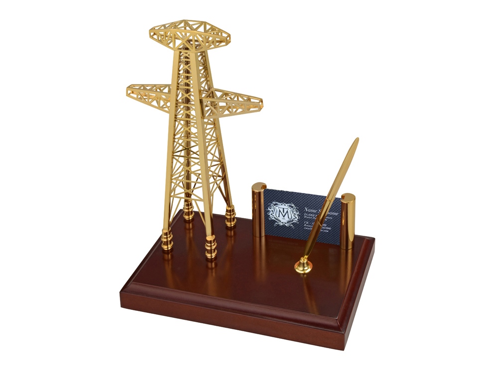 Настольный прибор Большой ток, золотистый/красное дерево (Р) Настольный прибор Большой ток, золотистый/красное дерево (Р)