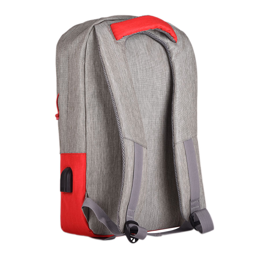 Рюкзак "Beam", серый/красный, 44х30х10 см, ткань верха: 100% полиамид, подкладка: 100% полиэстер