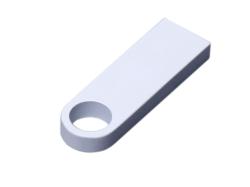 USB 2.0-флешка на 128 Гб с мини чипом и круглым отверстием, белый