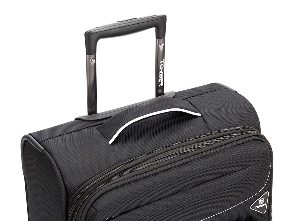 Чемодан TORBER НЕРО, чёрный, переработанный ПЭТ, 40 х 20 х 55 см, 37 л Чемодан TORBER НЕРО, чёрный, переработанный ПЭТ, 40 х 20 х 55 см, 37 л