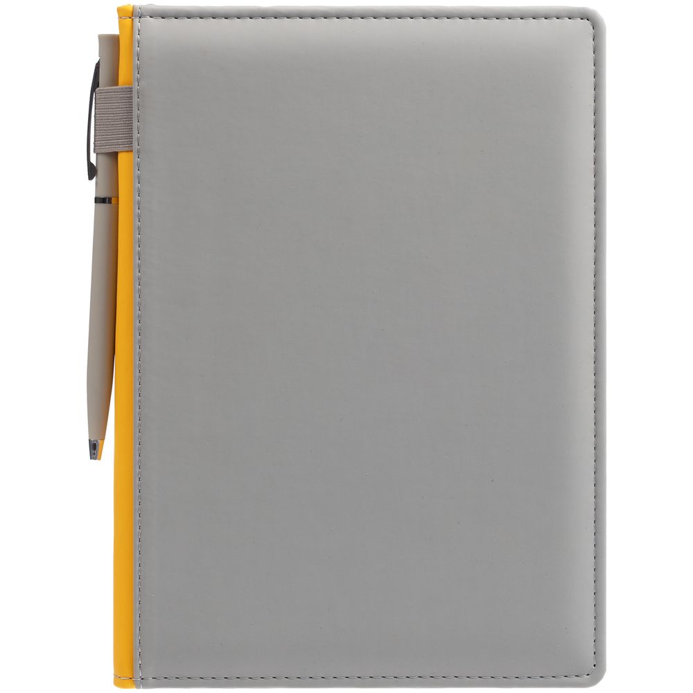 Ежедневник Spain Shall на заказ, недатированный, серый с желтым Ежедневник Spain Shall на заказ, недатированный, серый с желтым