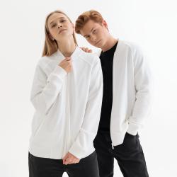 Толстовка на молнии, унисекс TORRES белая, размер XXXL