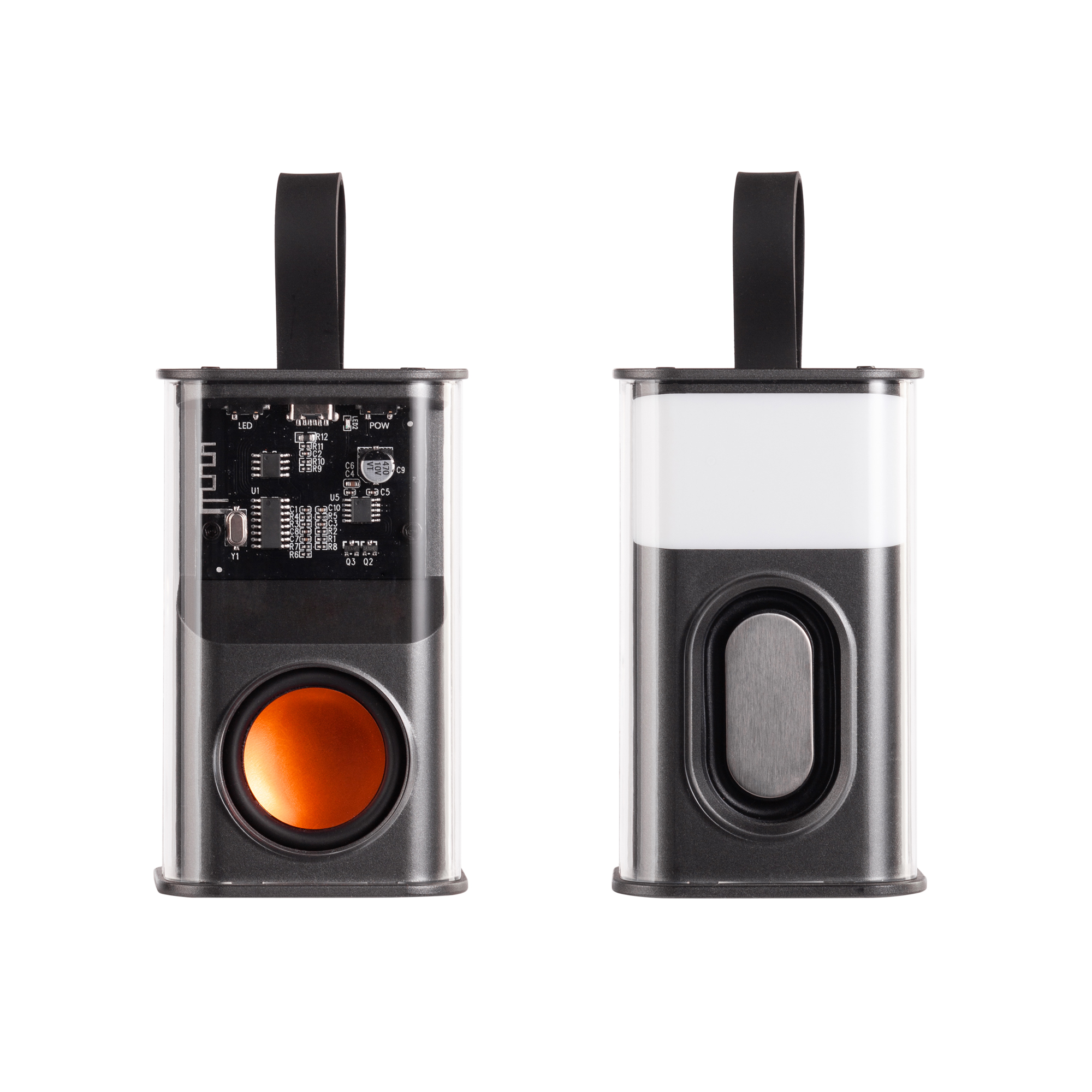 Bluetooth колонка "Hi-Fi" 5Вт с разноцветной подсветкой и прозрачным корпусом Bluetooth колонка "Hi-Fi" 5Вт с разноцветной подсветкой и прозрачным корпусом