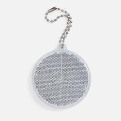 Пешеходный светоотражатель с цепочкой «Круг», белый Пешеходный светоотражатель с цепочкой «Круг», белый