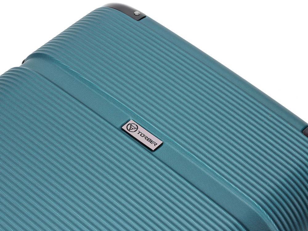 Чемодан TORBER Onego, зелёный, ABS-пластик, 59,5 х 39,5 х 24 см, 46 л