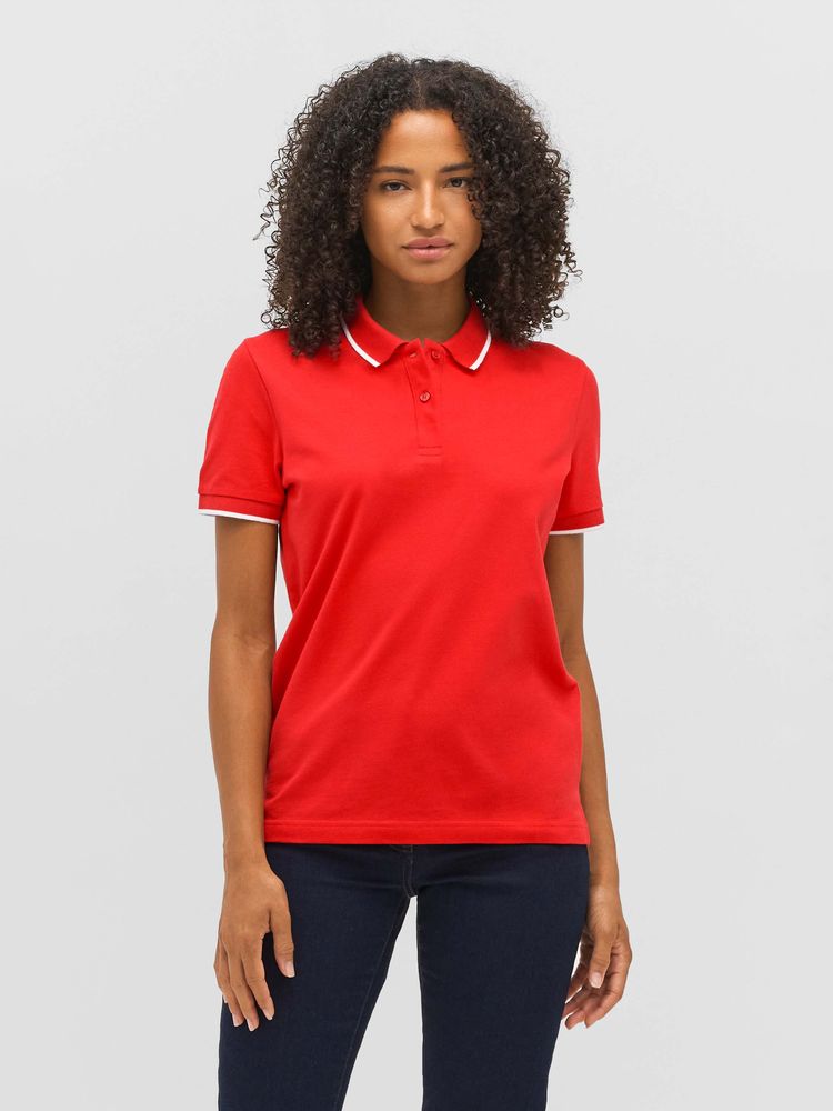 Рубашка поло унисекс Palermo, белая с темно-синим Рубашка поло унисекс Palermo, белая с темно-синим