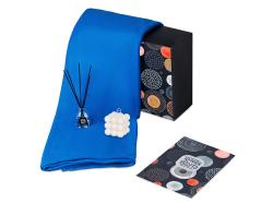 Подарочный набор с пледом, свечой и диффузором, синий Подарочный набор с пледом, свечой и диффузором, синий