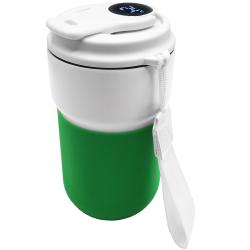 Термокружка вакуумная герметичная с дисплеем Clive To Go, белый/зелёный Термокружка вакуумная герметичная с дисплеем Clive To Go, белый/зелёный