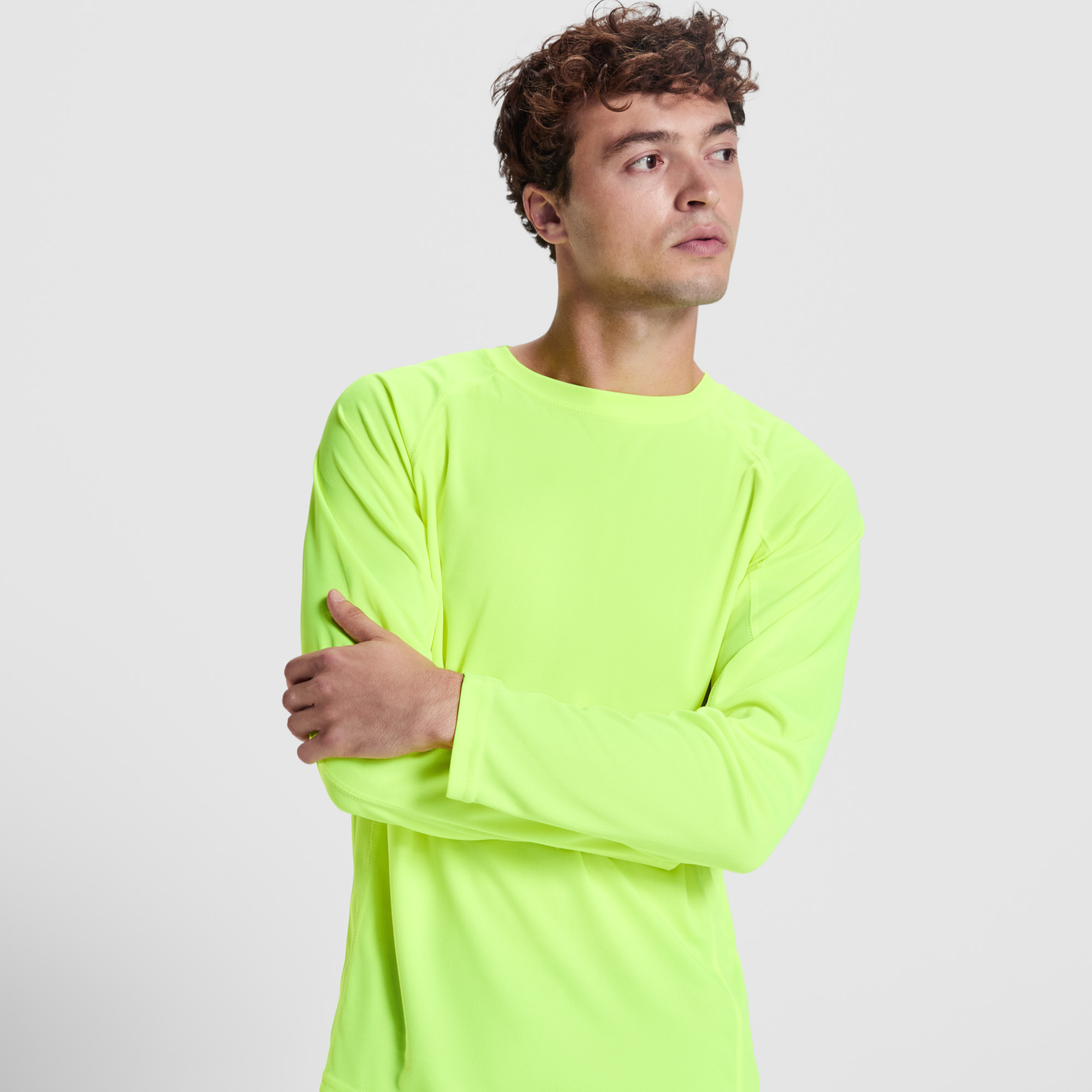 Спортивная футболка MONTECARLO L/S мужская, ФЛУОРЕСЦЕНТНЫЙ ЖЕЛТЫЙ S