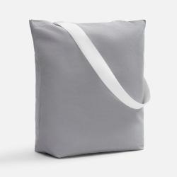 Шопер B5, серый с широкими белыми ручками