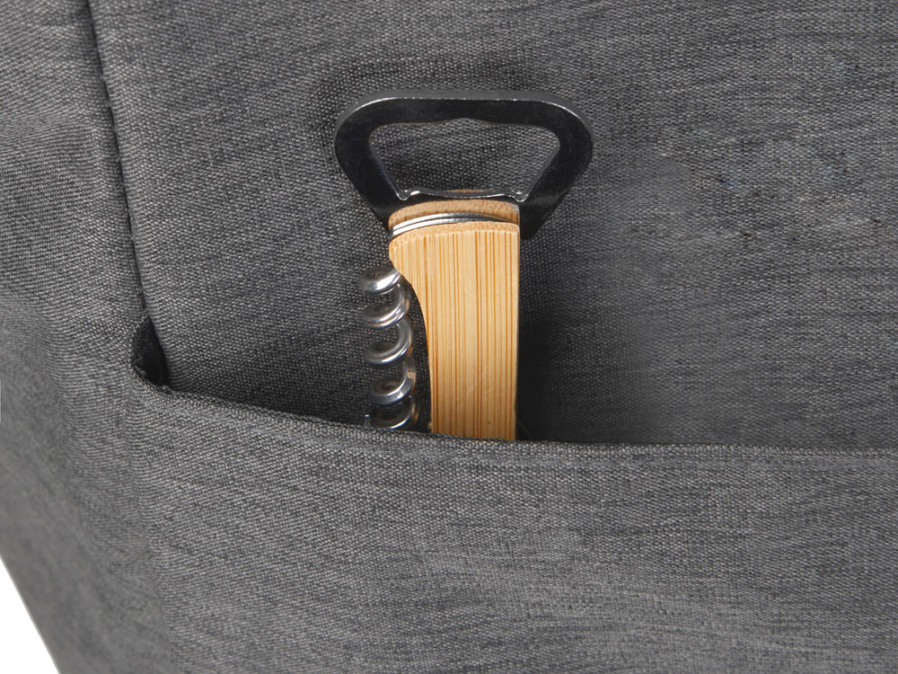 Сумка-холодильник Fabrizio со штопором, серый/черный