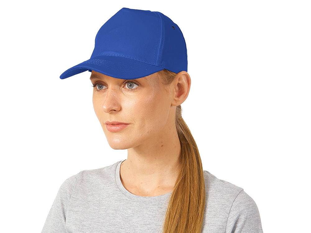 Бейсболка New York  5-ти панельная  с металлической застежкой и фурнитурой, классический синий