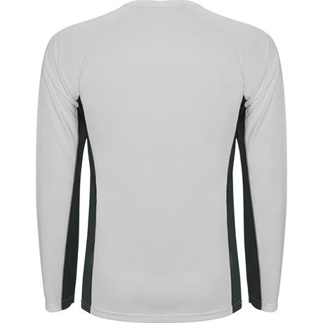 Спортивная футболка SHANGHAI L/S мужская, БЕЛЫЙ/ТЕМНЫЙ ГРАФИТ 2XL