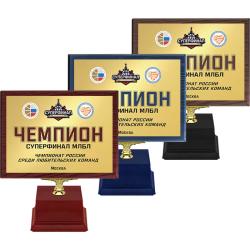 Награда с плакеткой и с УФ печатью на металле (бордовая) Награда с плакеткой и с УФ печатью на металле (бордовая)