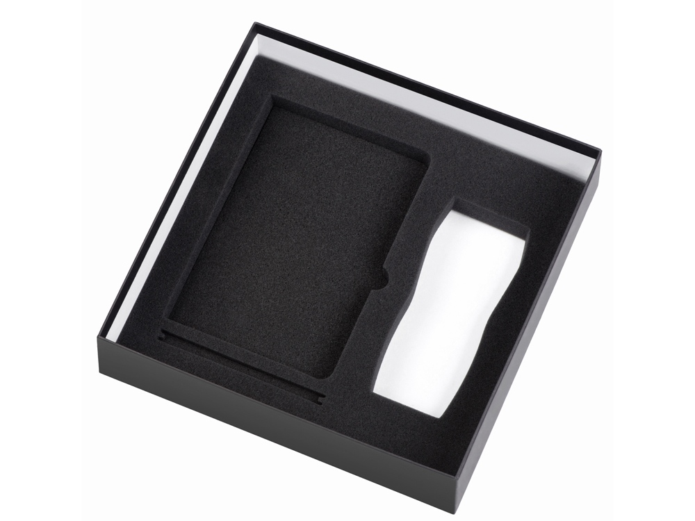 Подарочный набор с блокнотом С2, металлической ручкой и термокружкой, темно-синий