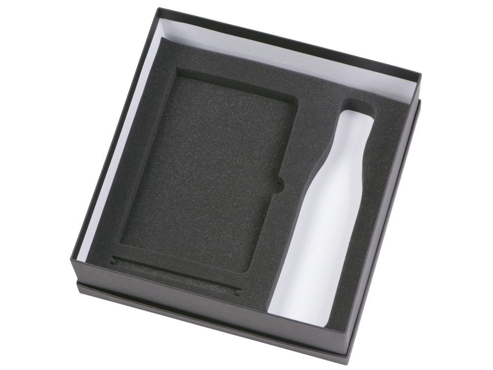 Подарочный набор c блокнотом C2, ручкой и термобутылкой, темно-синий