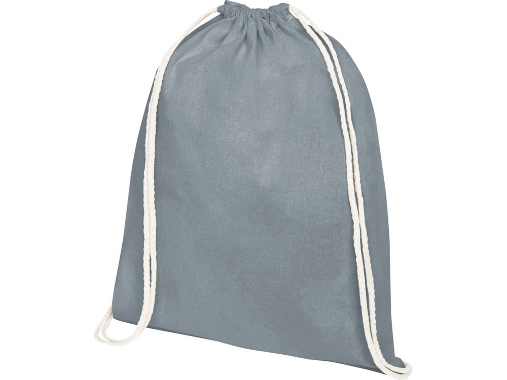 Рюкзак со шнурком Tenes из хлопка плотностью 140 г/м², серый