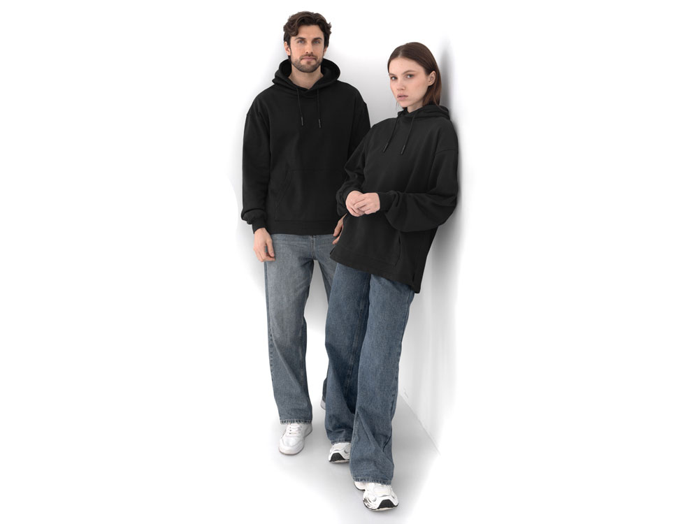 Худи оверсайз Alpha.01 унисекс, черный