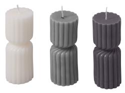 Набор свечей с гранями Vela, темно-серый, белый