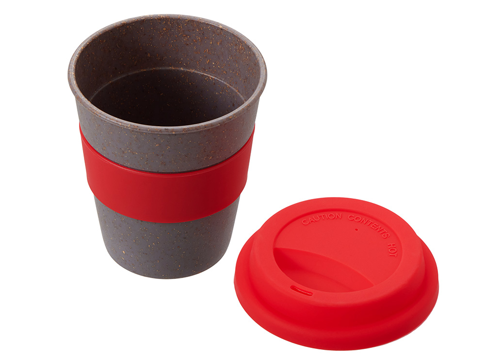 Стакан с силиконовой крышкой Café, красный Стакан с силиконовой крышкой Café, красный
