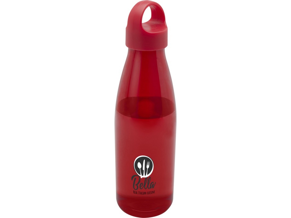 Bergen бутылка для воды объемом 800 мл из переработанной пластмассы, красный