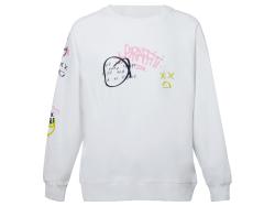 Свитшот оверсайз с рукавом реглан Belgrade, унисекс, белый, ДТФ текстиль