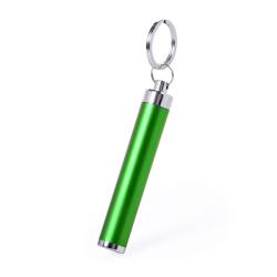 Брелок BIMOX с фонариком, зелёный, пластик, 8,5*d-1,4см