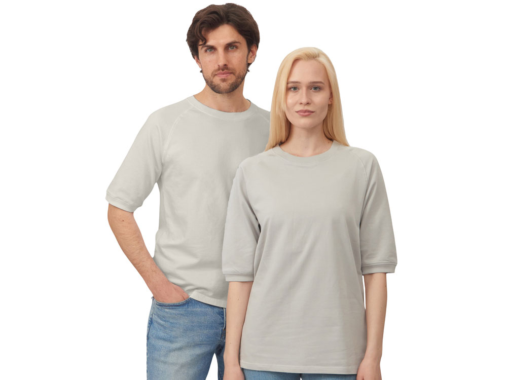 Свитшот с коротким рукавом реглан, жемчужно-серый