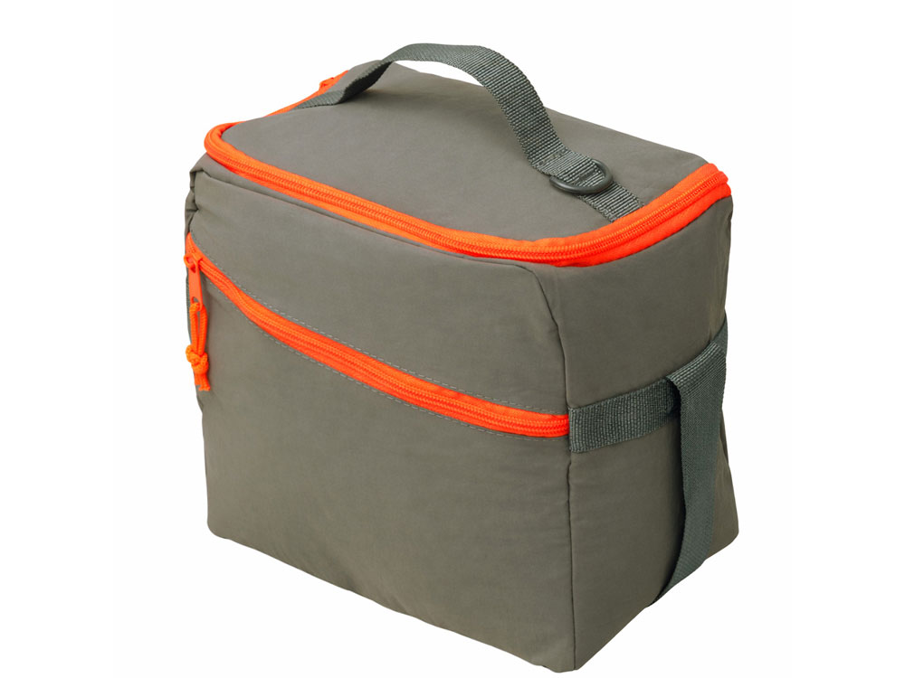 Изотермическая сумка-холодильник Neo Classic c контрастной молнией, серый/оранжевый