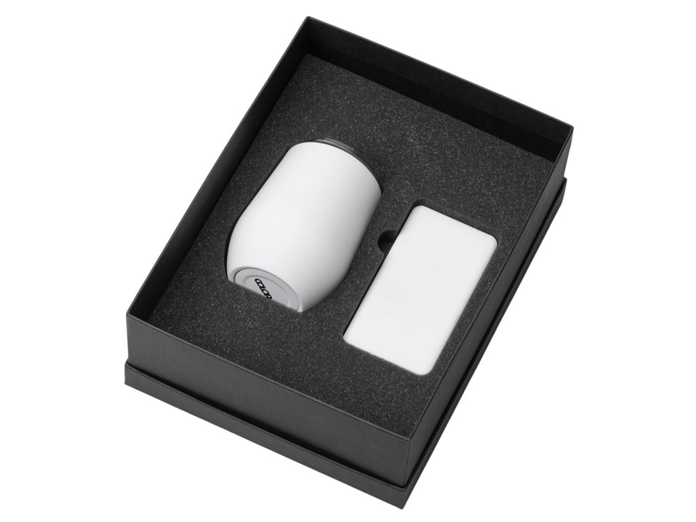 Подарочный набор с термокружкой и повербанком С2, 10000 mAh, белый