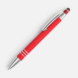 Ручка шариковая Sansen Soft Touch со стилусом, красная
