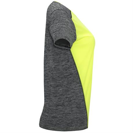 Спортивная футболка ZOLDER WOMAN женская, ФЛУОРЕСЦЕНТНЫЙ ЖЕЛТЫЙ/ПЁСТРЫЙ ЧЕРНЫЙ M