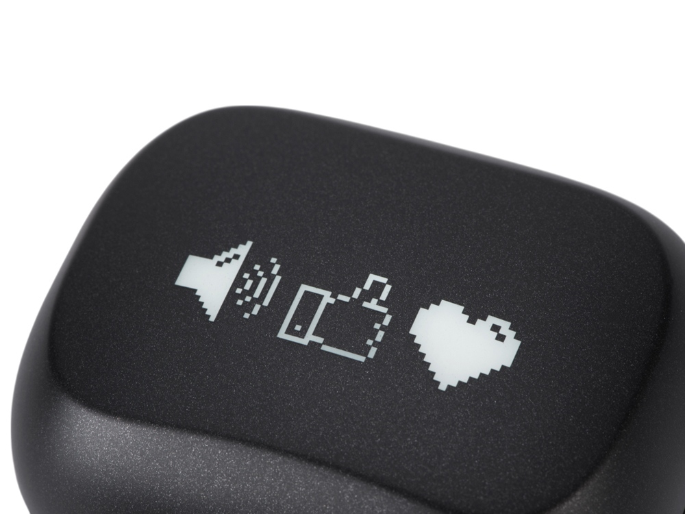 Беспроводные наушники с шумоподавлением c подсветкой лого Lites, черные (гравировка)