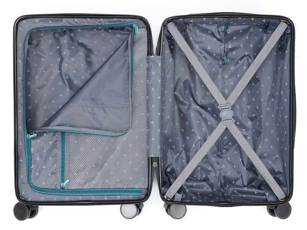 Чемодан TORBER Onego, зелёный, ABS-пластик, 59,5 х 39,5 х 24 см, 46 л