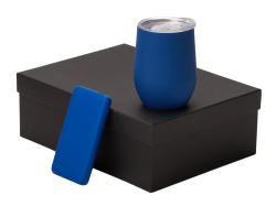 Подарочный набор с термокружкой и повербанком С2, 10000 mAh, синий