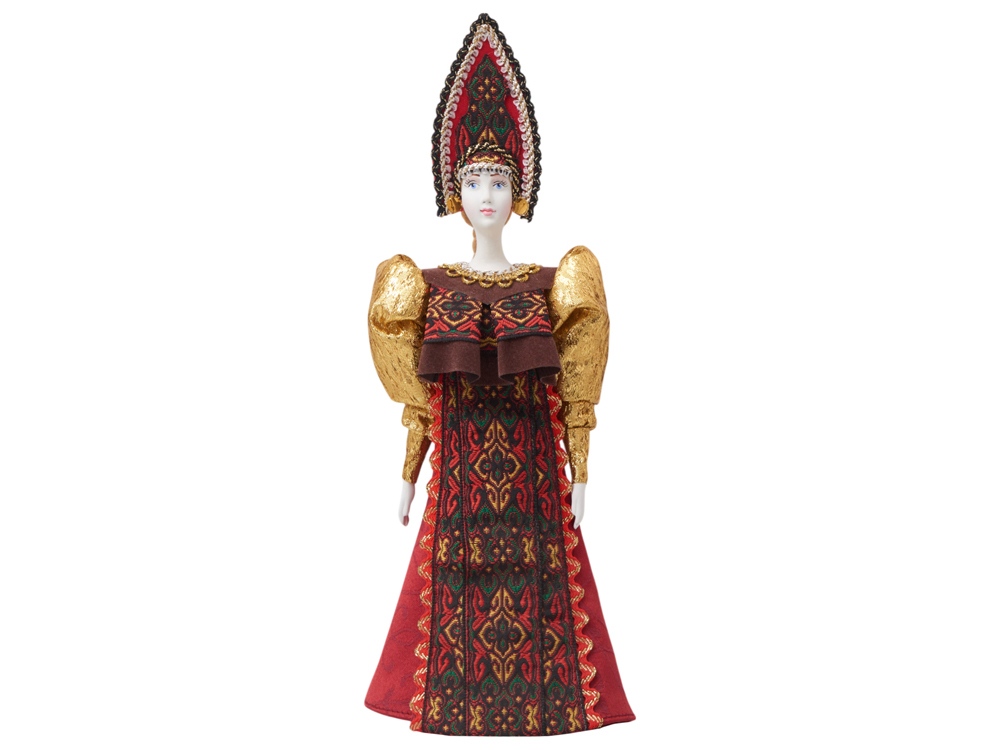 Подарочный набор: кукла фарфоровая, чай Малина с мятой, красный