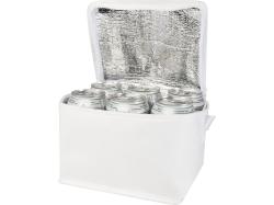 Spectrum нетканая сумка-холодильник, 4 л, на 6 банок, из переработанных материалов, белый