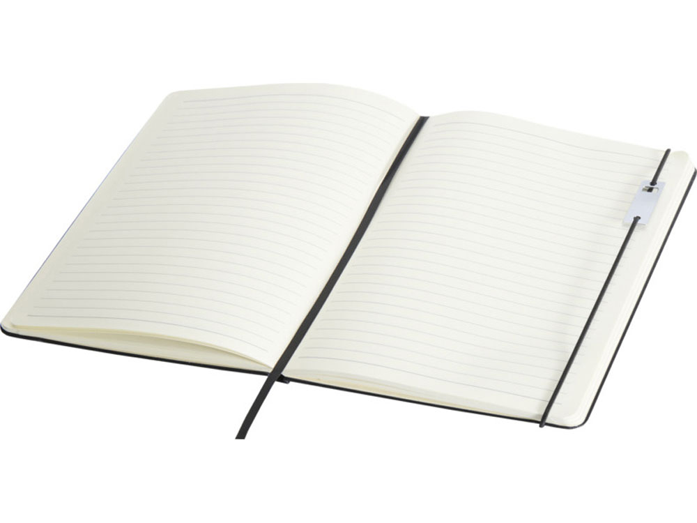 Набор Legato Elegance из блокнота формата А5 в твердой обложке и ручки-роллера, черный/черный