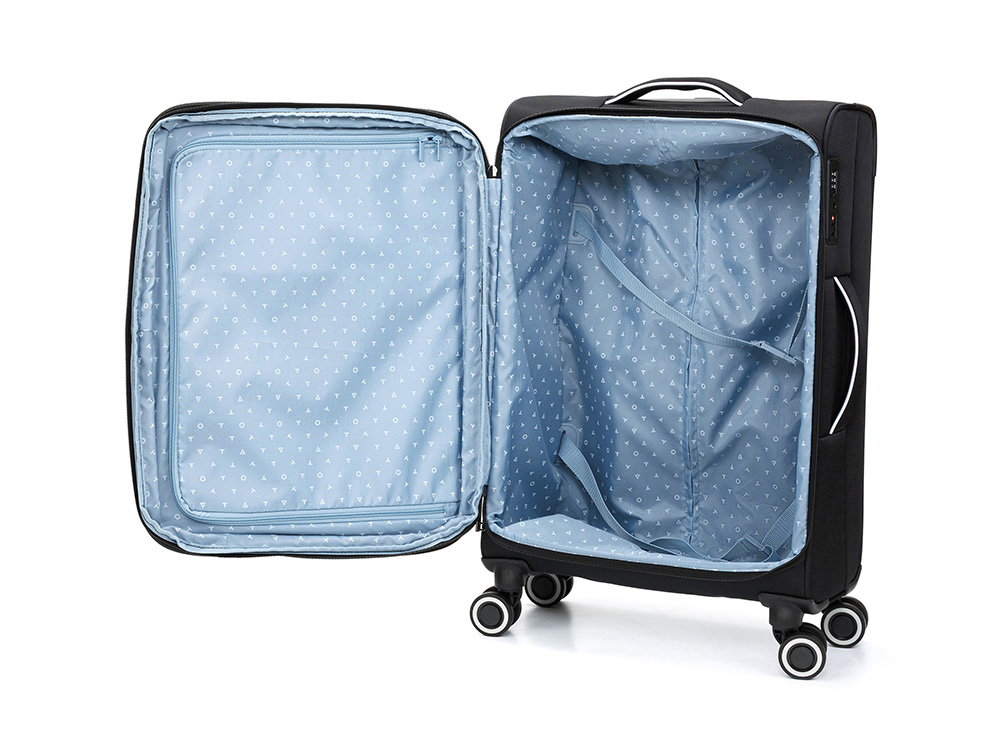 Чемодан TORBER НЕРО, чёрный, переработанный ПЭТ, 44 х 25 х 67 см, 63 л Чемодан TORBER НЕРО, чёрный, переработанный ПЭТ, 44 х 25 х 67 см, 63 л