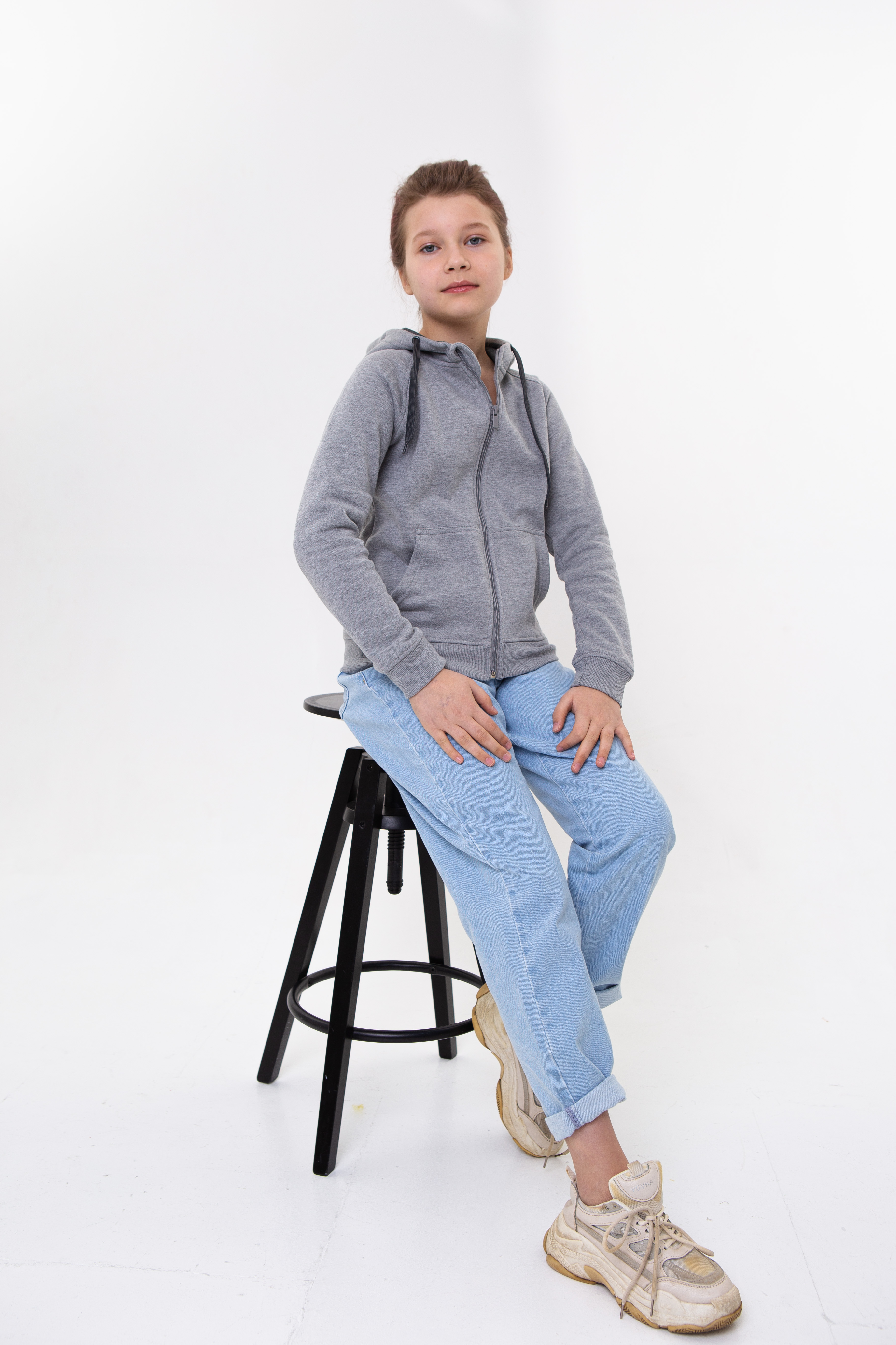 Толстовка детская STAN с капюшоном на молнии футер с начёсом 280, 17J