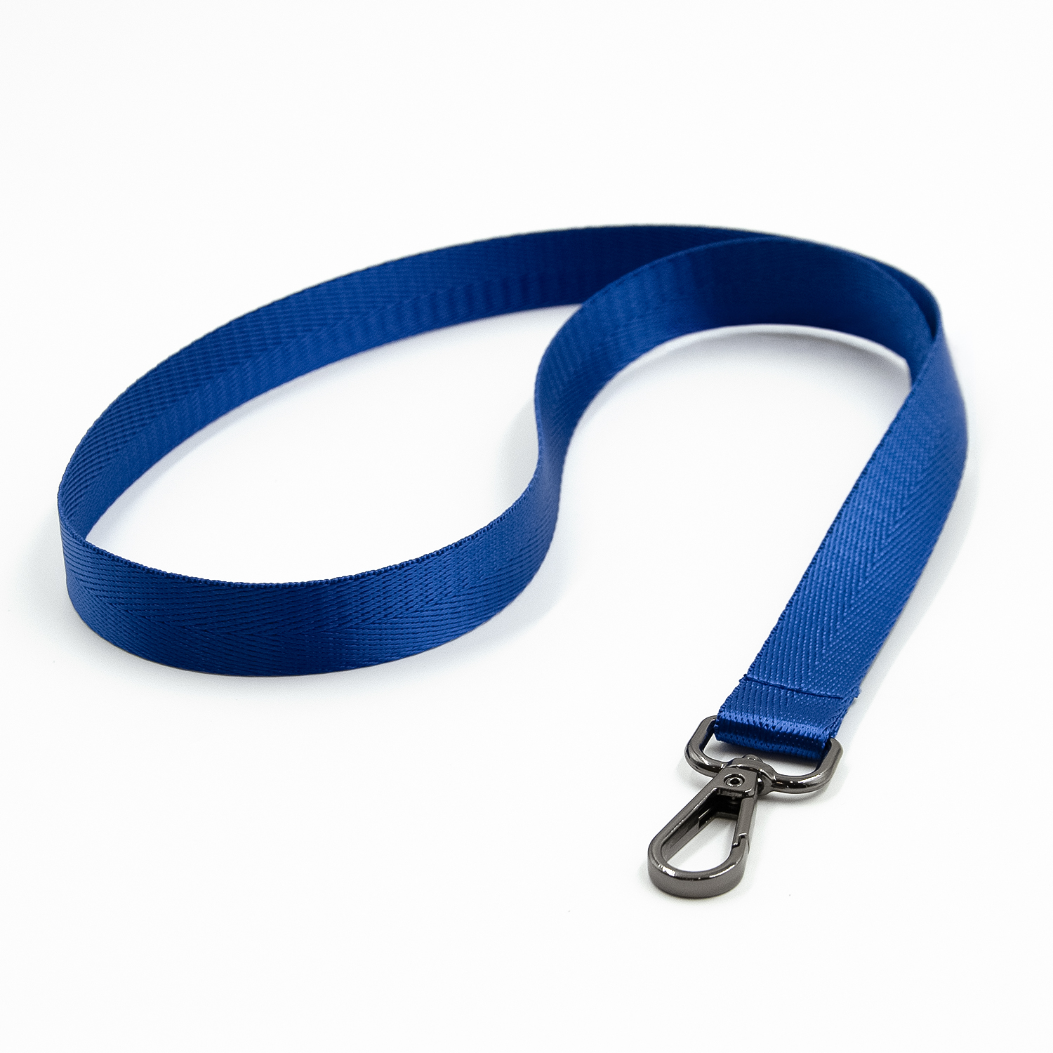 Лента для бейджа Flat, с карабином (синий)