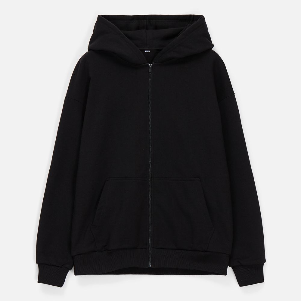 Толстовка унисекс оверсайз Sartoro, черная Толстовка унисекс оверсайз Sartoro, черная