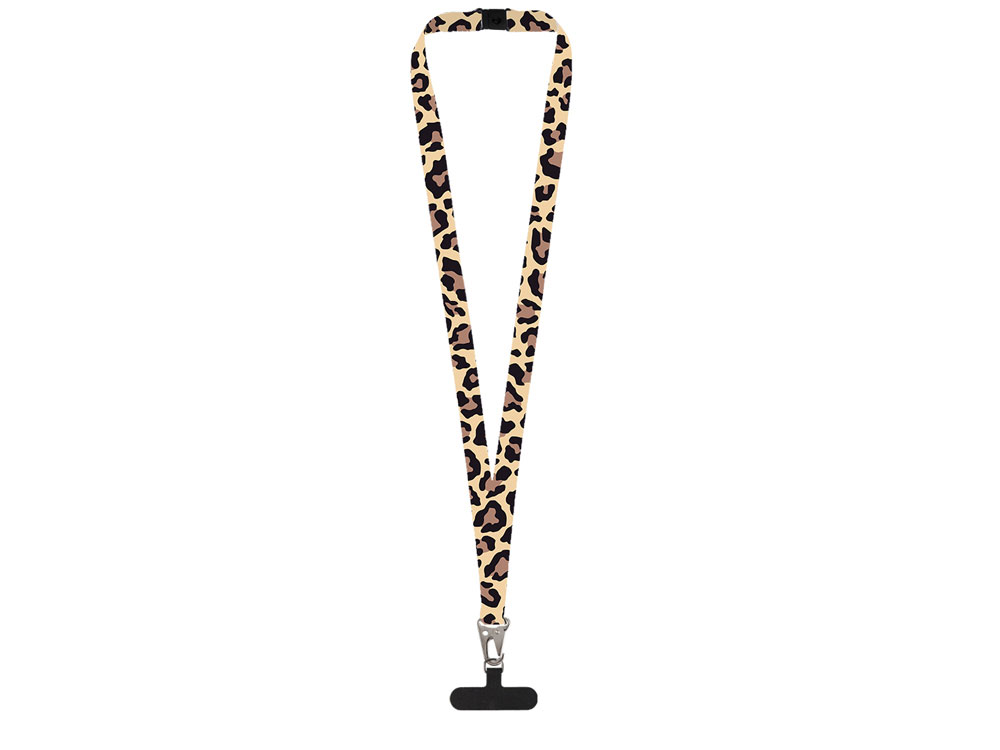 Ланъярд 2,5 см под сублимацию с большим карабином, замком обрыва и узким держателем для телефона из ПЭ