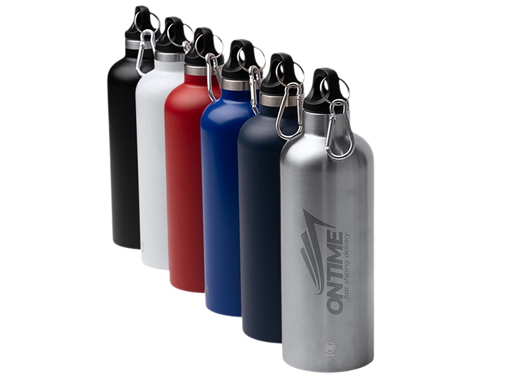 Бутылка LUWAK/ЛЮВАК из переработанной нержавеющей стали с карабином, черный