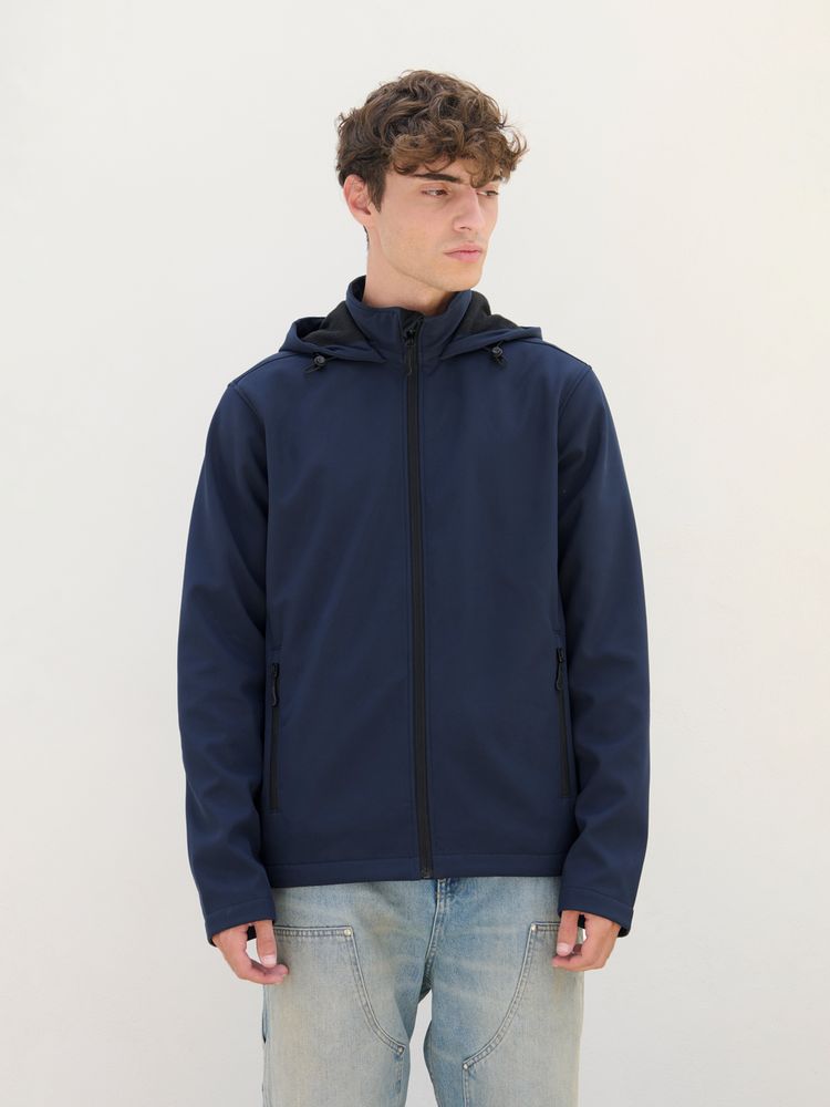 Куртка софтшелл с капюшоном мужская Race Men, темно-синяя