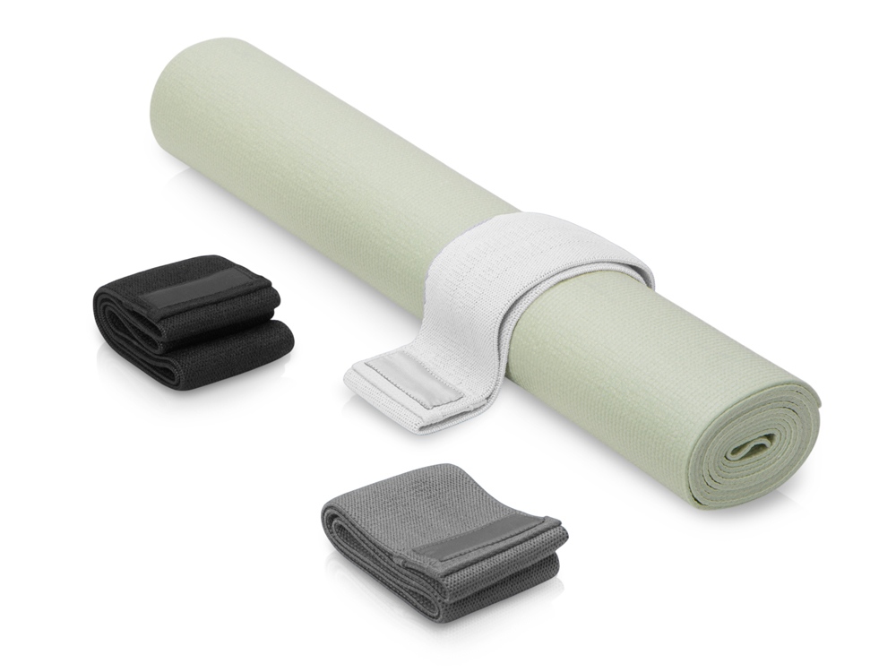 Подарочный набор с ковриком и фитнес резинками Virasana, оливковый