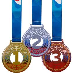 Комплект медалей Милодар 1,2,3 место с сублимац.лентами 1-а сторона