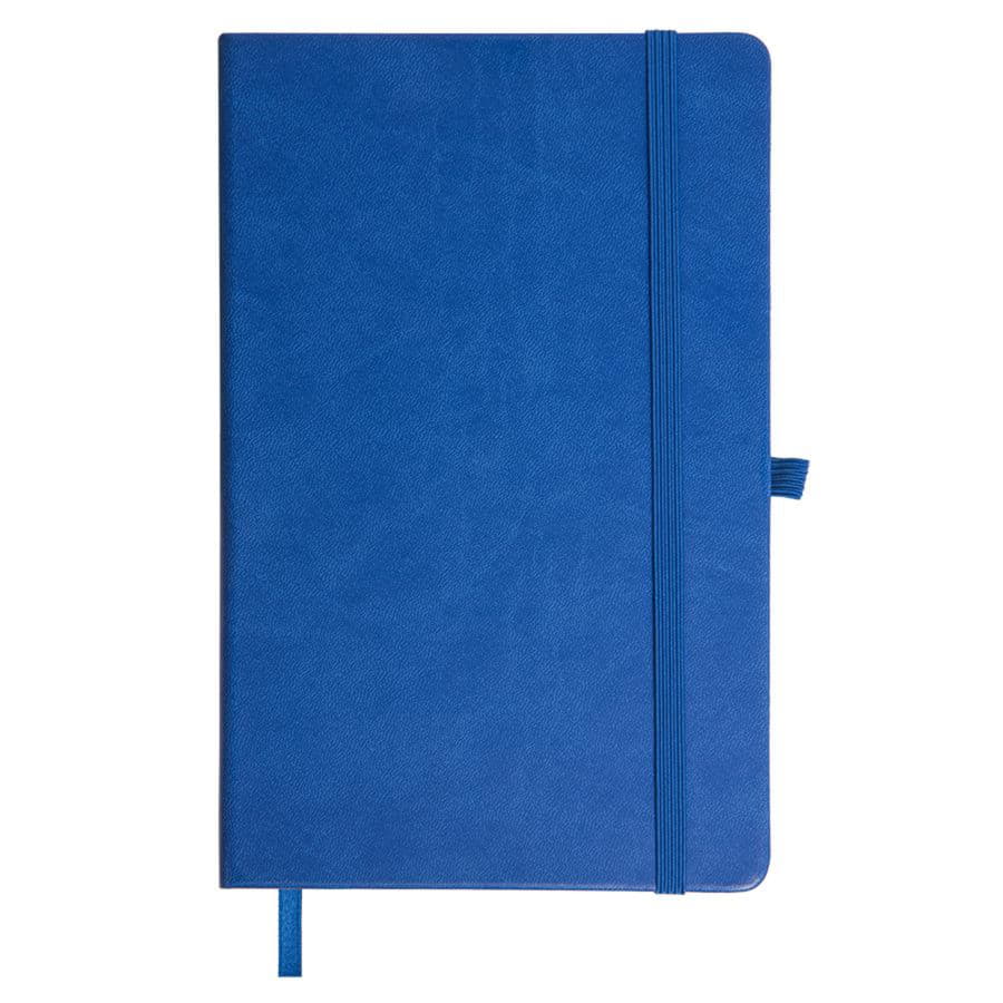 Бизнес-блокнот "Justy", 130*210 мм, синий, твердая обложка,  резинка 7 мм, блок-линейка
